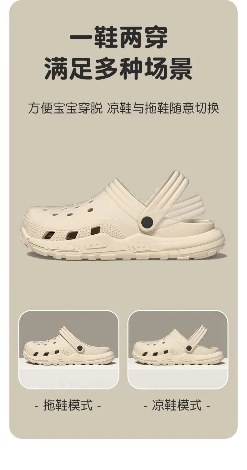 Children's Clogs For 6-18 Year Kids Sandals Cool Mules Outer Wear Summer Casual Hole Shoes For Boys And Girls Slippers