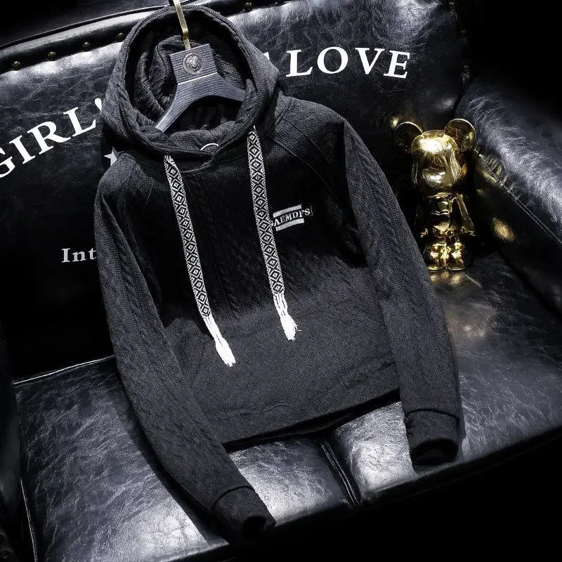 Sweatshirts for Man Cropped Hooded Men's Clothing Solid Green Hoodies Novelty and Cheap New in Loose Designer Streetwear Cotton