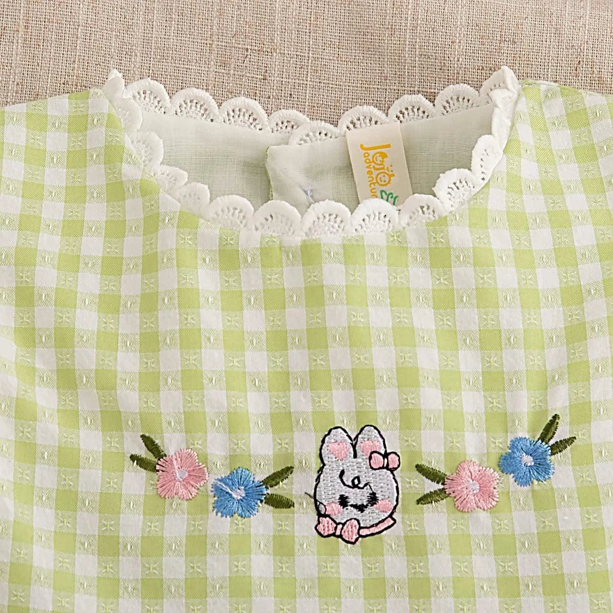 Cute Rabbit Simple Style Checkered Children's Sleeveless Clothes |Baby Girl Dress, Summer (9 Months -4 Years Old)