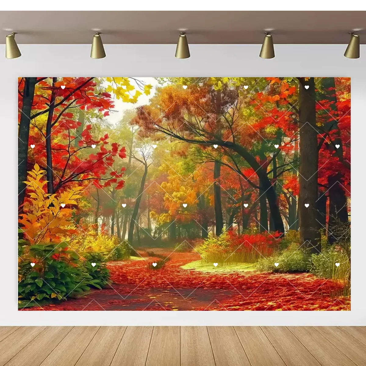 Autumn Thanksgiving Party Photo Backdrop Farm Harvest Maple Leaves Sunflowers Scarecrow Pumpkin Backdrop Poster Studio Photozone