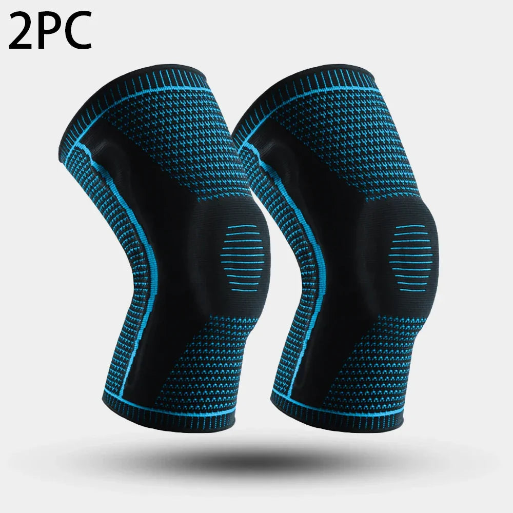 1/2 PC Knee Pads Strap Patella Medial Support Meniscus Silicone Compression Protection Sport Knee Braces Basketball Running Prot