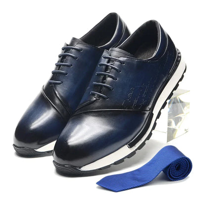 Luxury Brand Design Men's Oxford Shoes Fashion France Style Leather Sneakers Slip-on Casual Business Travel Non-slip Male Shoes