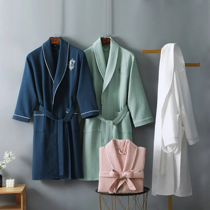 Top Quality Autumn Winter Bathrobes Couple Towel Terry Cotton Robe Men's