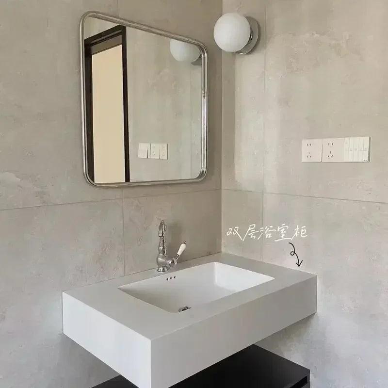 Minimalist bathroom mirror bedroom home wall mounted makeup light luxury nordic