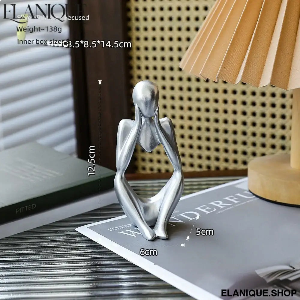 Modern Minimalist Resin Sculpture, Relaxed Character Statue Personalized Custom Name Home Desk Decor