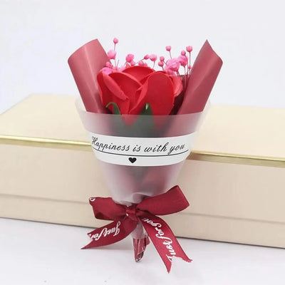 Scented Flowers Soap Ornamental Soap Rose Flower Essential Nice-looking  Durable Valentine's Day Soap Rose Flower