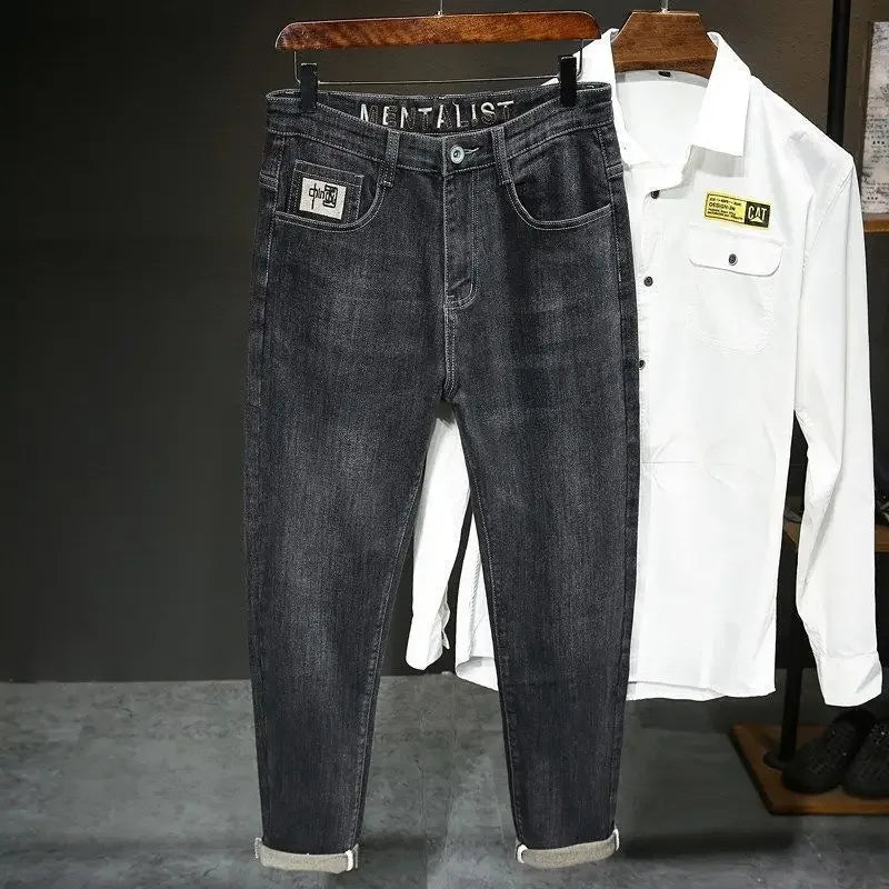 2024 New Arrivals Men's Jeans High-end Brand Embroidery China Casual Slim Boyfriend Pants Spring Autumn Jeans Black Luxury Pants