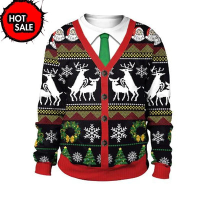 New Mens Christmas Jumper Sweatshirt Funny Humping Reindeer Climax Tacky Ugly Xmas Sweater Tops Couple Crew Neck Party Sweaters
