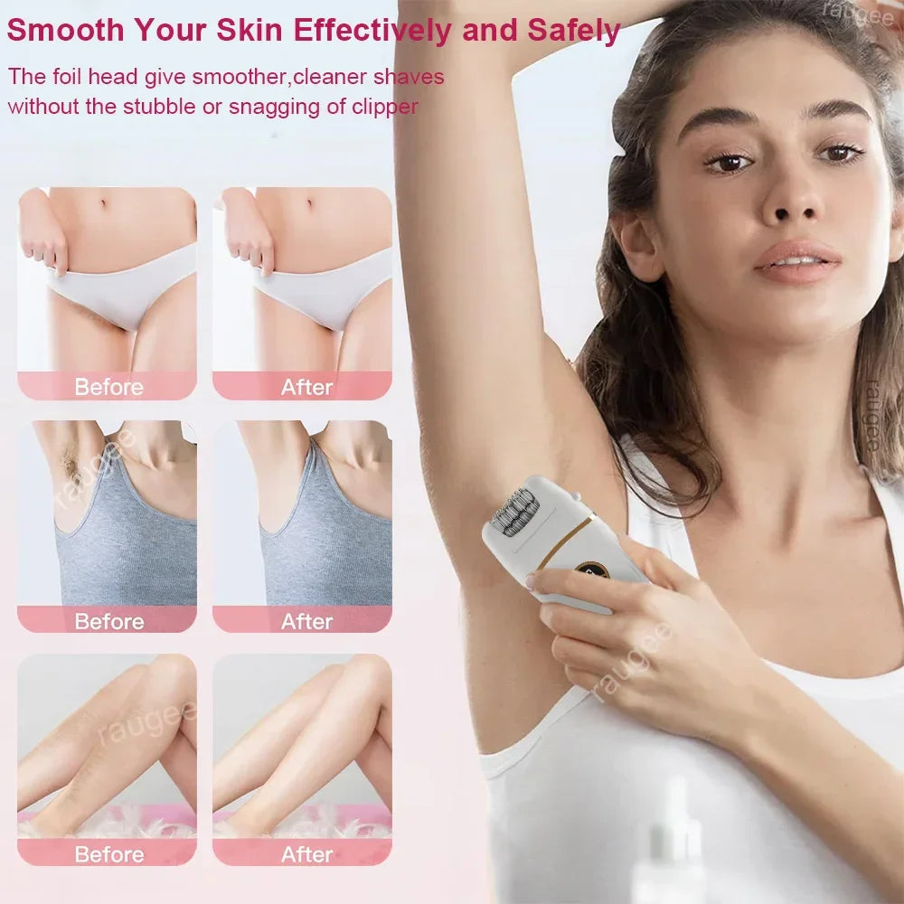 Epilator Electric Women Epilators Rechargeable Electric Razors for Women Trimmer for Lady Bikini Legs Underarms Hair Removal