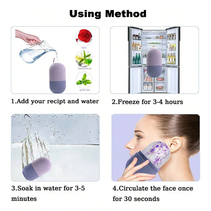 Face and Eye Ice Roller, Face Beauty Ice Roller, Facial Ice Massage Beauty Silicone, Reusable Leakproof Skin Care Tool
