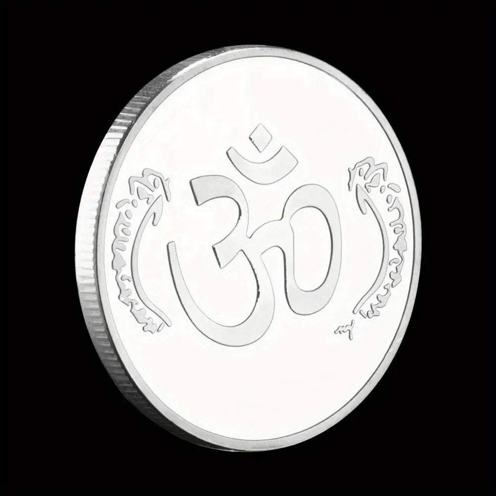 The Legend of Ganesha Collectible Souvenir Coin Basso-Relievo Silvery Plated Coin Hinduism Commemorative Coin