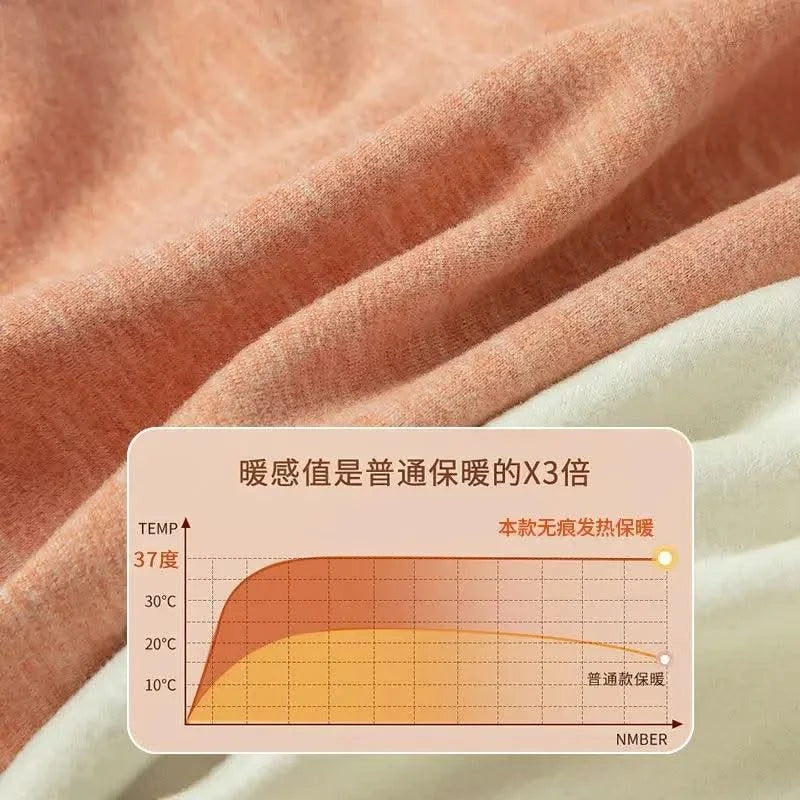 Thermal Underwear Sets for Women Mid-high Collar High Stretch Base Tops