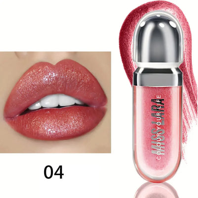 Beauty Moisturizing Lip Gloss with Shimmer - Hydrating Liquid Lip Shine Oil for Adult, Nourishing 3D Effect, Long-Lasting