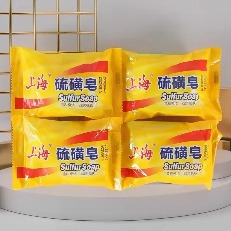 5PCS Shanghai Sulfur Soap Bath Soap Clean Wash Hands and Face Clean Unisex Soap Behind The Skin Face Deep Clean
