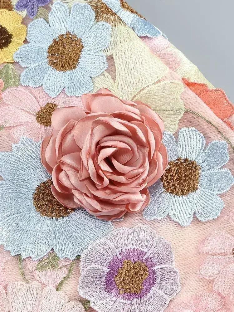 Luxury dresses women 2025 summer prom gown new bodycon mini party dress retro embroidered flower evening gowns brithday