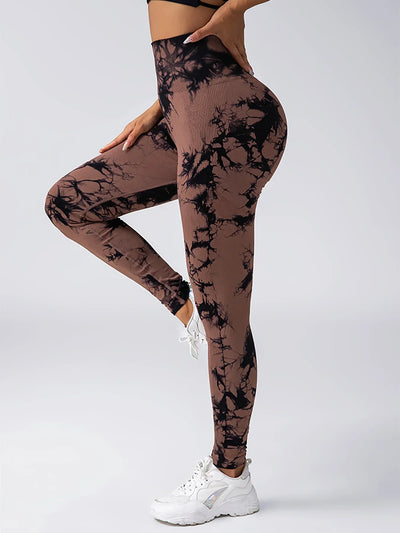 Women's tie dye leggings seamless high stretch