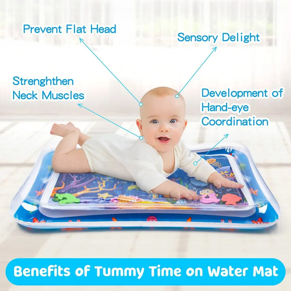 Inflatable Tummy Time Baby Play Mat Infants Water Cushion Early Education Interactive Baby Toys For Toddlers Sensory Development