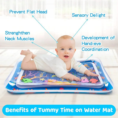 Inflatable Tummy Time Baby Play Mat Infants Water Cushion Early Education Interactive Baby Toys For Toddlers Sensory Development