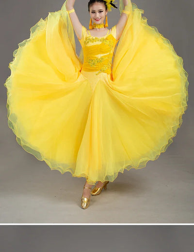 2025 Newest Woman Ballroom Dance Competition Dress Dance Ballroom Waltz Standard Dance Dress Women Ballroom Dress 009