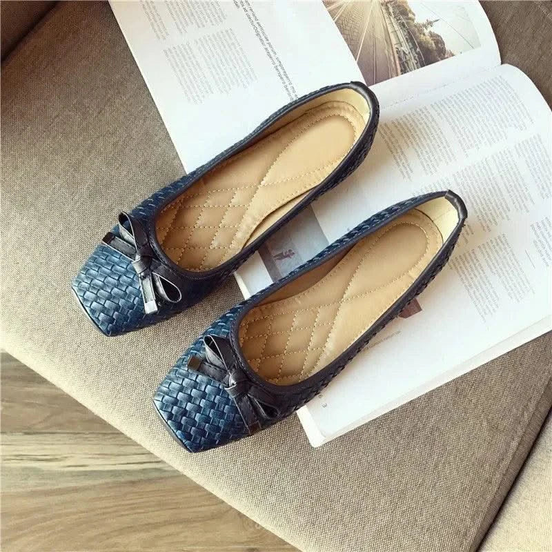 Elegant Ballet flats Women Shoes  Black Blue Plus Size 41 D061