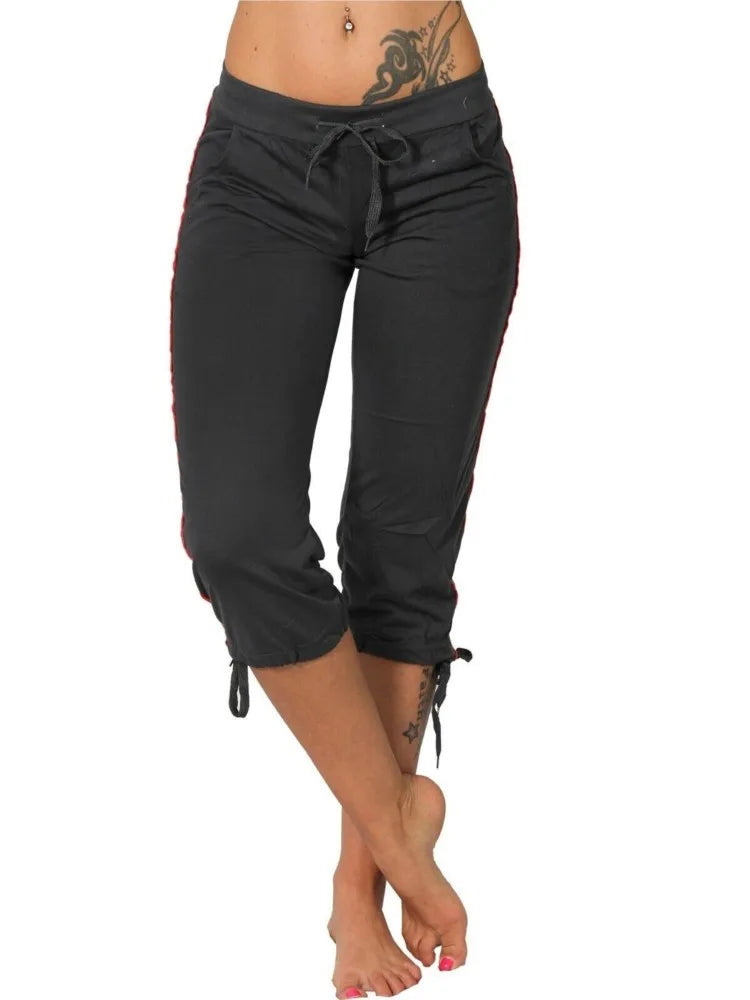 Women's Pocket Mid-rise Drawstring Leggings