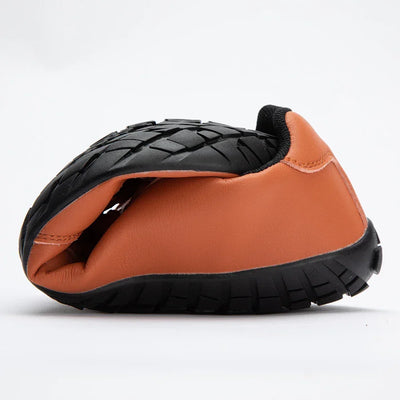 ZZFABER Leather Barefoot Shoes Soft Minimalist Sneakers for Women Men Casual Shoes Unisex Sneakers