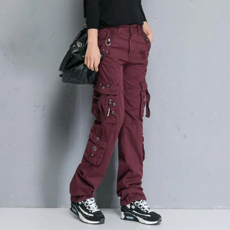 Women Cargo Pants Camouflage Overalls