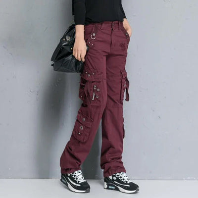 Women Cargo Pants Camouflage Overalls