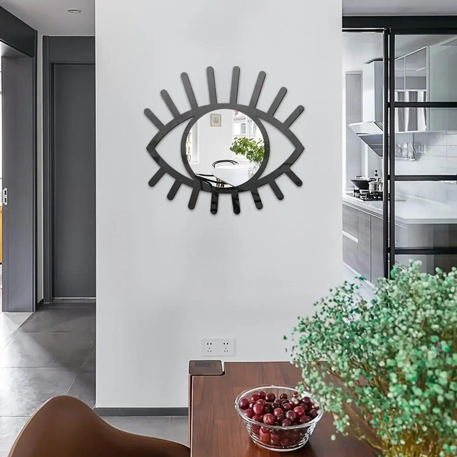 Eye wall mirror decor boho artistic shaped bathroom entryway mounted
