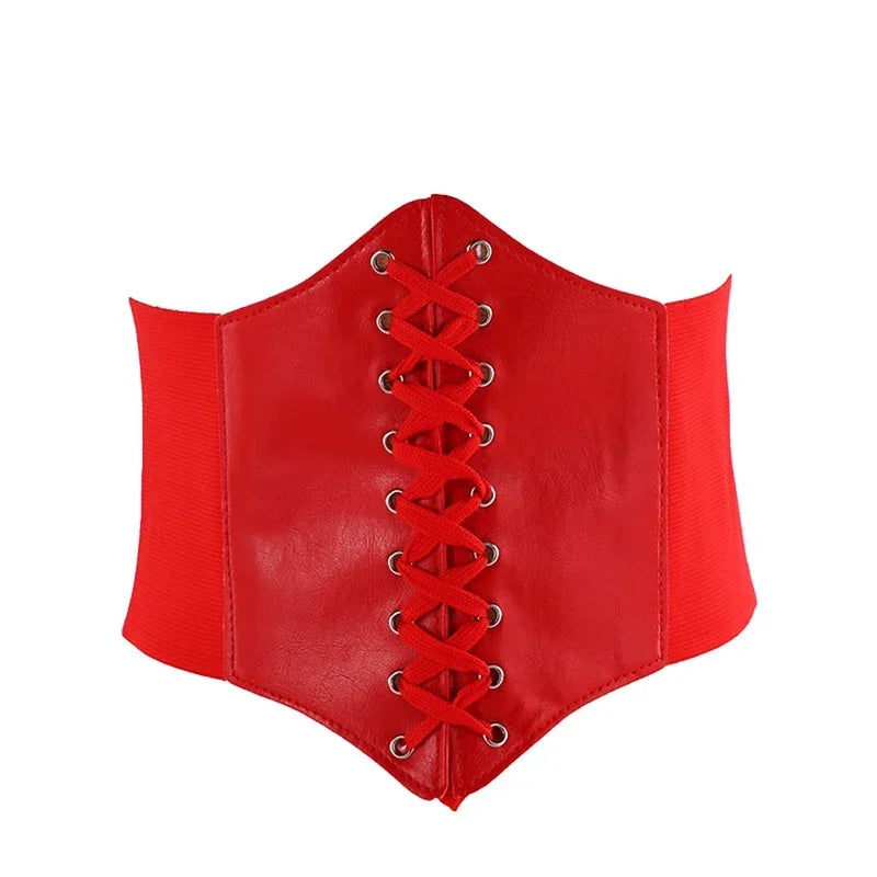 Women's Corset Body Shapewear Sexy Wide Leather Belt Cummerbunds Strap Belts for Women High Waist Slimming Corsets and Bustiers