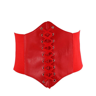 Women's Corset Body Shapewear Sexy Wide Leather Belt Cummerbunds Strap Belts for Women High Waist Slimming Corsets and Bustiers