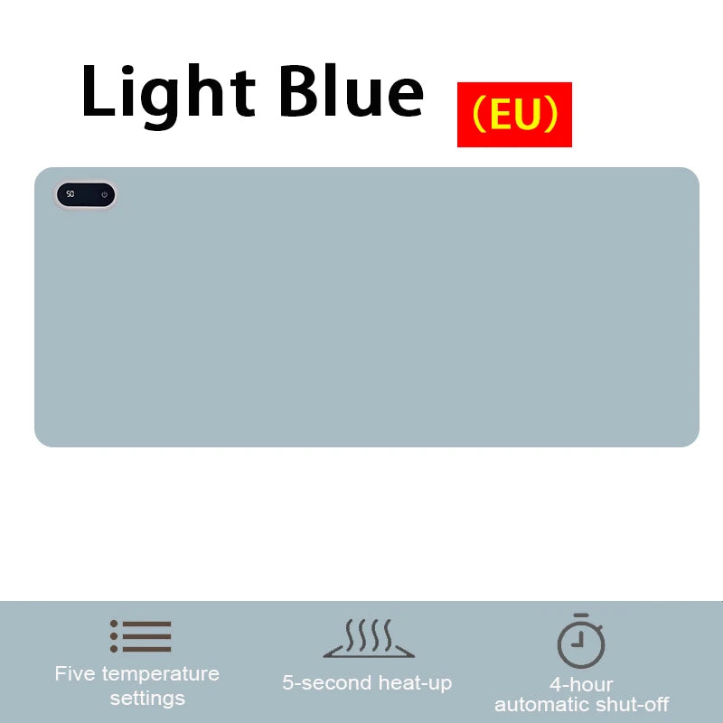 Warm Desk Pad Desk Hand Warmer Touch Control 5 Heating Grade Hand Heating Pad Desk Mousepad Fast Heating For Computer Keyboard