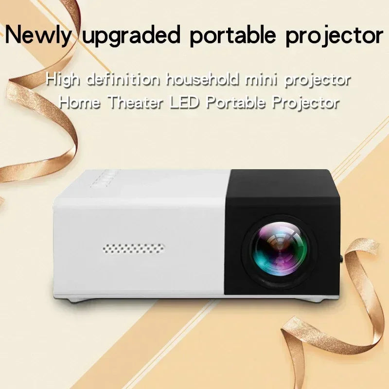 Mini portable YG300 projector, suitable for home theater, phone, compatible with USB and HDMI connections