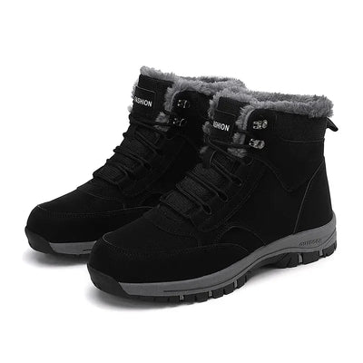 Snow Boots for Men Casual Winter Shoes Platform Non-slip Warm Fur Ankle Boots Plush Combat Outdoor Hiking Motorcycle Boots