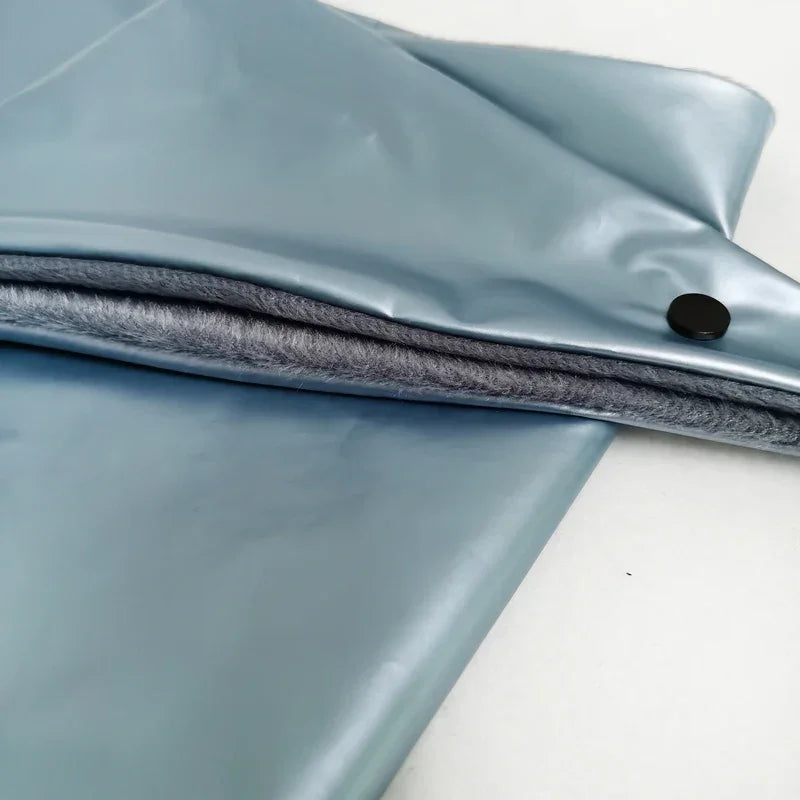 Designer woman Triangle Scarf Black Bandana men Unisex Faux leather kerchief eco-leather headscarf headdress Shawl Wrap