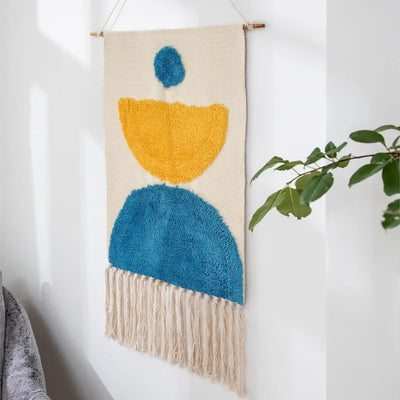 Home decoration Bohemian Tapestry Wall decor aesthetic room Tassel Macrame Hanging Art geometric Woven Cotton Handmade Linen for