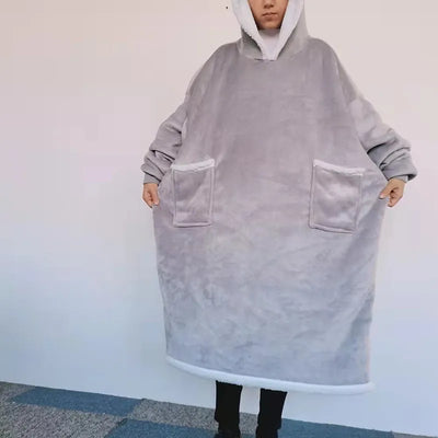 Flannel Lazy TV Blanket with Sleeves,Winter Women Men Adult Wrap Fleece Sofa Blanket ,Home Wearable Blanket Drop Shippping Blue