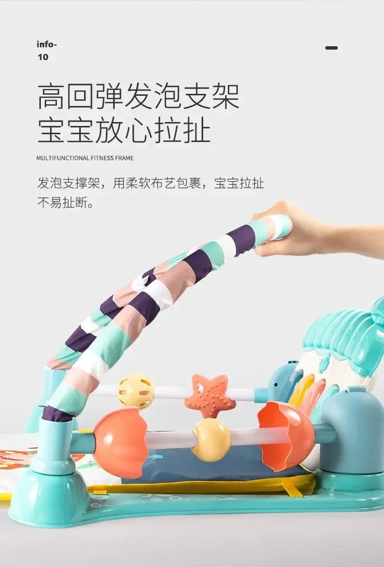 Baby Toys Musical Play Mats Piano Gym Newborn Toys Tummy Time Mat Baby Teether & Padded For Toddlers Early Learning Education