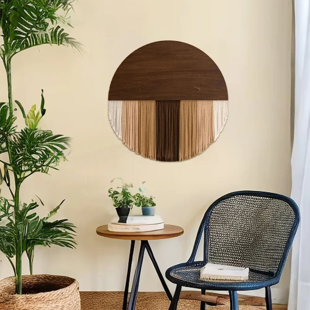 Nordic Handmade Round Woven Macrame Tapestry Room Decor Home and Decoration for Bedroom Livingroom Wall Art Aesthetics Home
