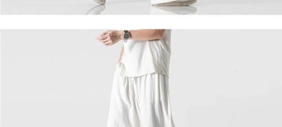 Summer Large Size Linen Cotton Wide Leg Pants Men Casual Comfortable Loose Fit Straight Leg Trousers Long Pants