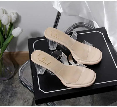 Women's Thick Crystal High Heels, Summer | Waterproof | Not Tired Feet | Slippers, Sandals, Women's Shoes