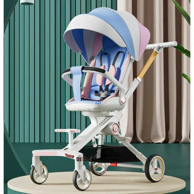 Baby stroller 0 to 3 years High view Shock absorption four wheels stroller folding Can sit or lie down lightweight baby stroller
