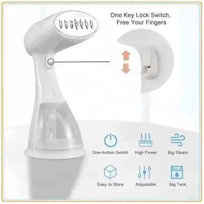 Handheld Garment Steamer 1500W Electric Household Fabric Steam Iron 300ml Portable Vertical Fast-Heat For Clothes Ironing