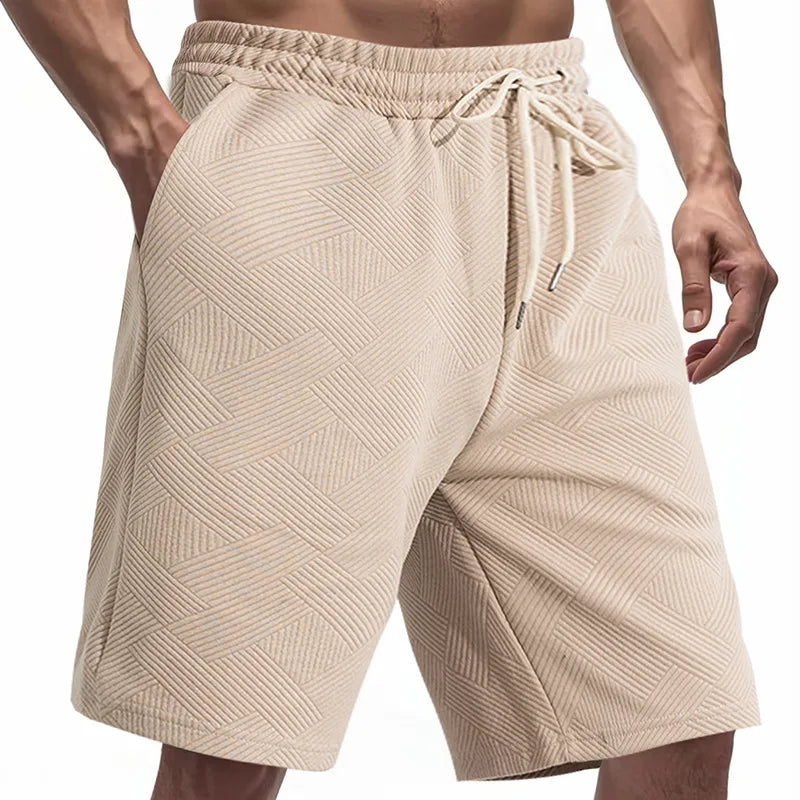 European and American shorts men's summer loose and heavy jacquard texture trendy high street hip-hop five-point shorts