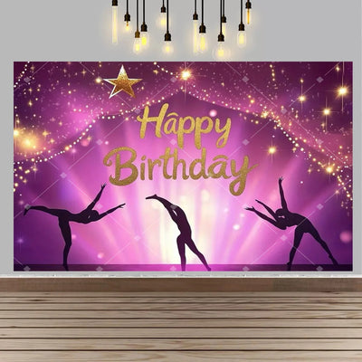 Gymnastics Theme Birthday Decor Backdrop Gymnastics Movement Flip Jump Play Falling Party Supplies Photography Backdrop