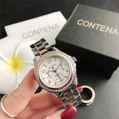 New High-end Stainless Steel Watches for Women Luxury Rhinestone Quartz Watch Elegant Ladies Watches Suitable For Daily Wear