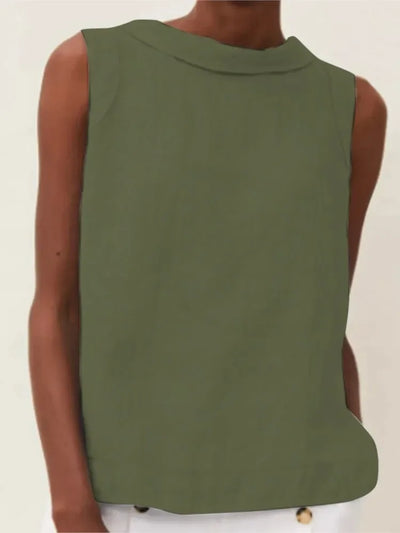 Solid Linen Women's Office Tops
