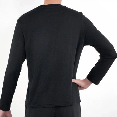 Men's Casual Round Neck Cotton Moisture Wicking Long Sleeve T Shirts | Tees | Tanks | White, Black Undershirts Loose Fit