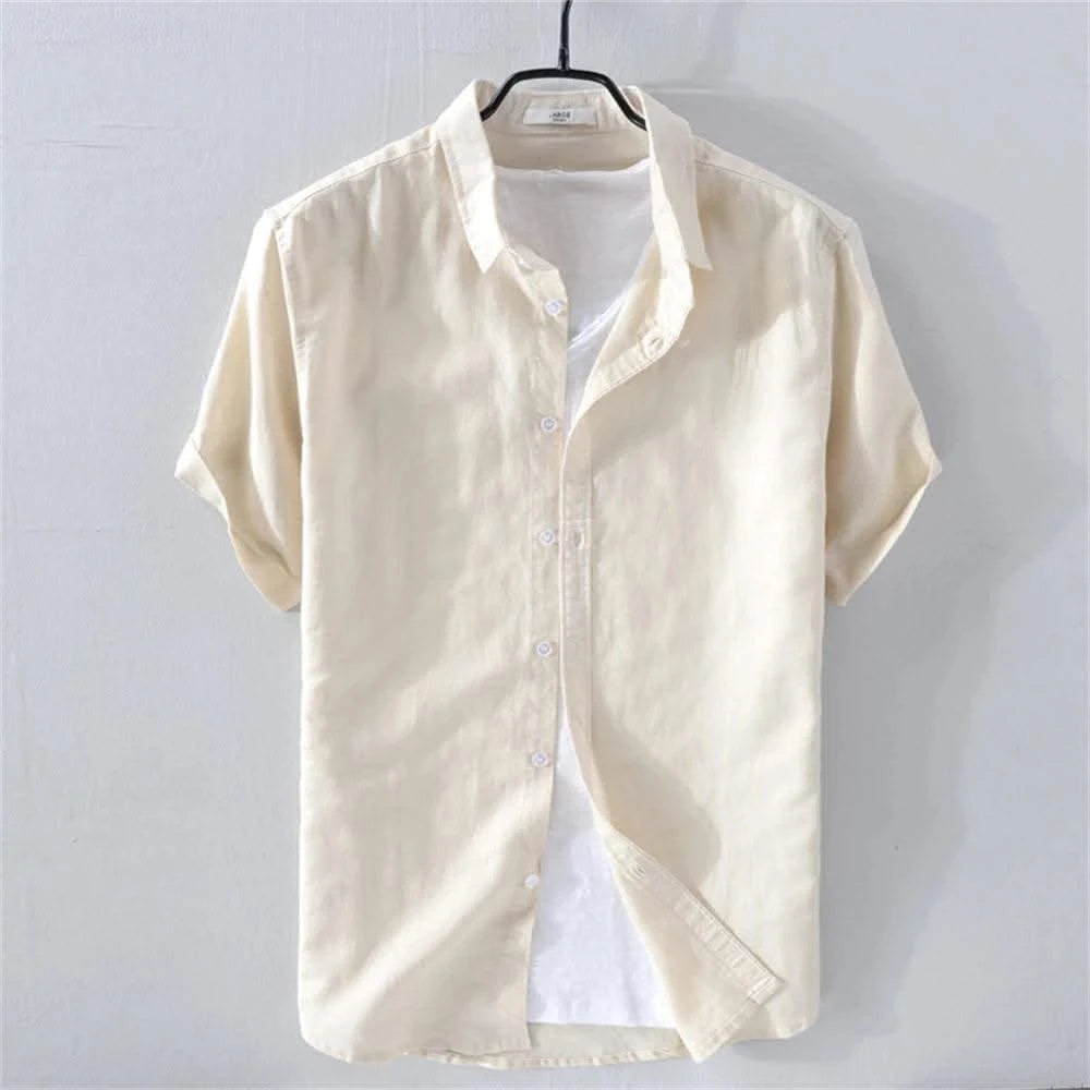Breathable cotton and linen Casual shirt for young man