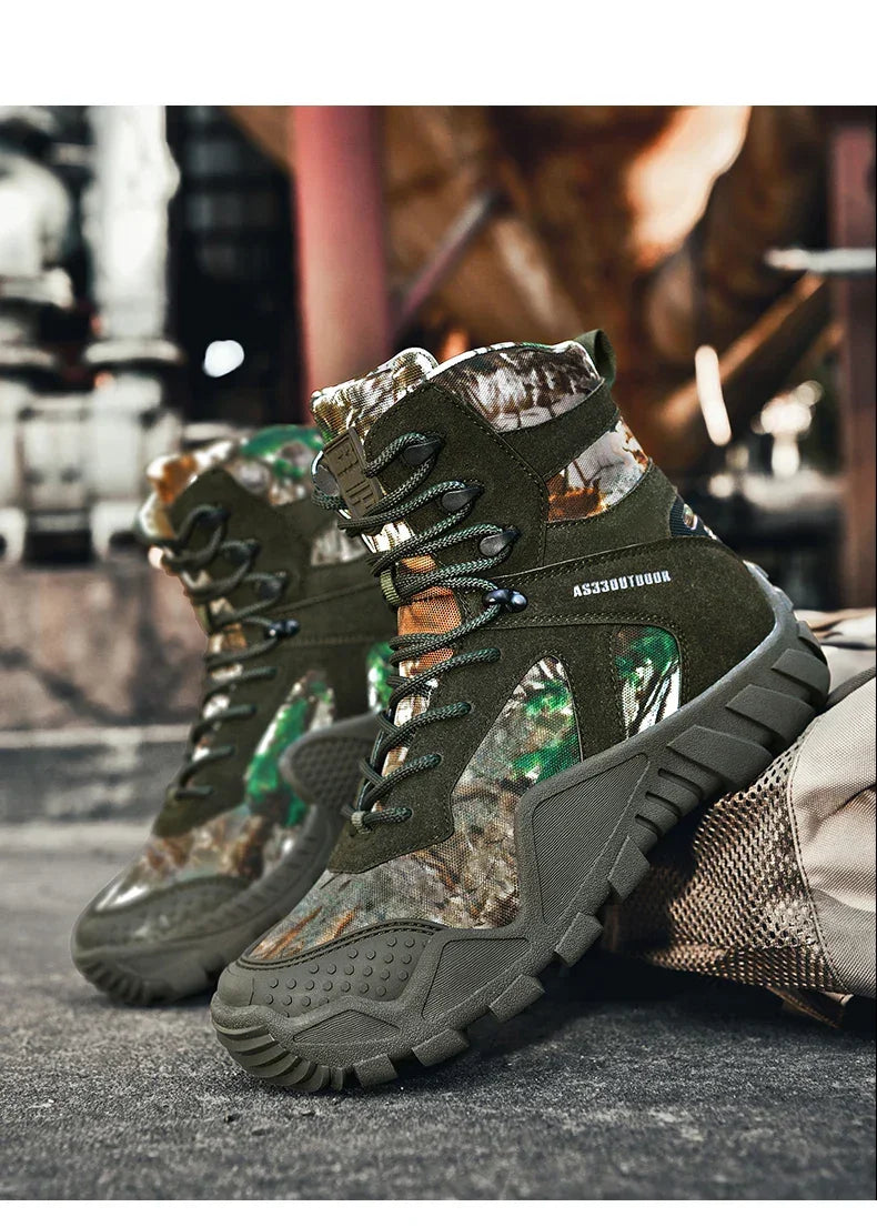 New Men Tactical Boots Lace Up Waterproof Climbing Hiking Shoes Motorcycle Training Army High Quality Hunting Unisex Desert Boot